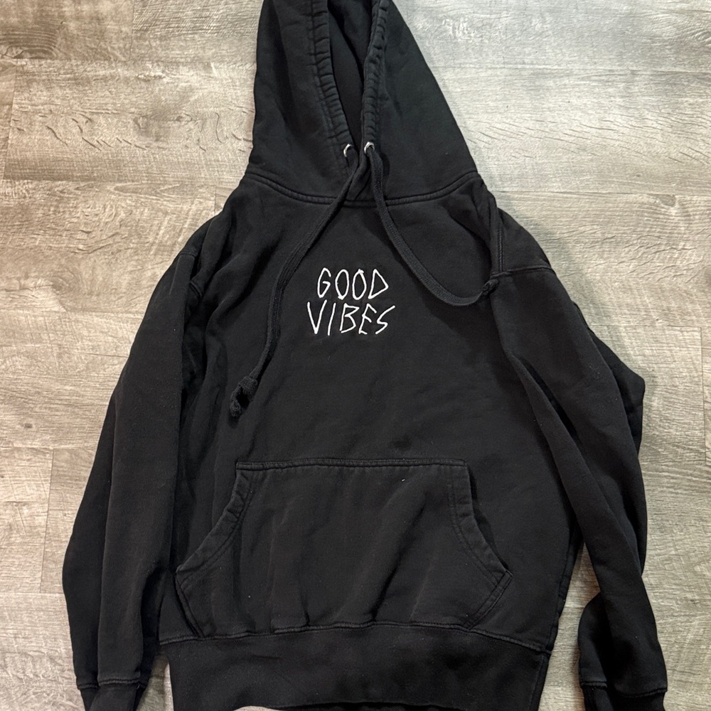 Black 'Good Vibes' Varsity Jacket